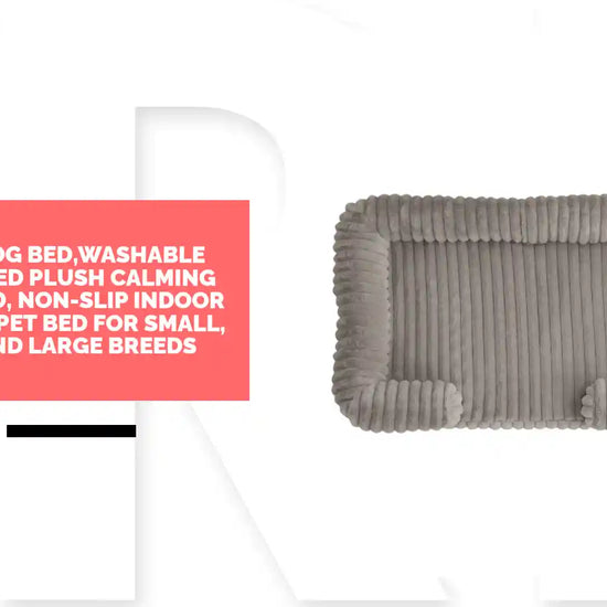 Bolster Dog Bed,Washable Thick Striped Plush Calming Dog Sofa Bed, Non-Slip Indoor Joint Relief Pet Bed For Small, Medium, And Large Breeds by@Outfy